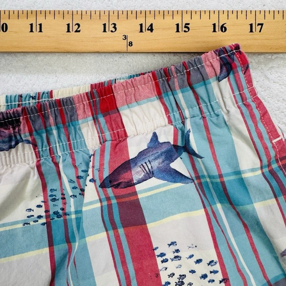 Ralph Lauren Polo Sport Swim Shorts Plaid RWB Sharks Trunks Suit XL Fish VTG Y2K